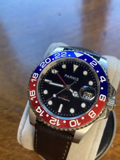 PARNIS GMT PEPSI 40mm Case Sapphire Crystal Jubilee Bracelet Tool Watch EUR 60 42 PicClick IT