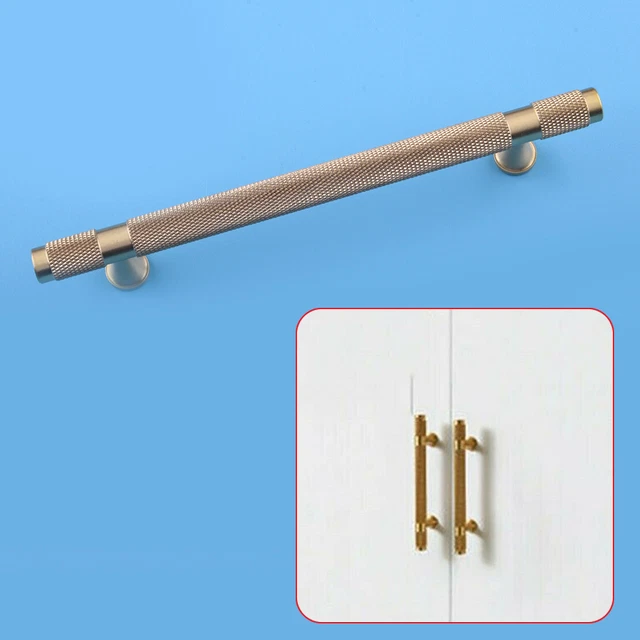 Gold Knurled T Bar Kitchen Cupboard Cabinet Drawer Door Handle Part