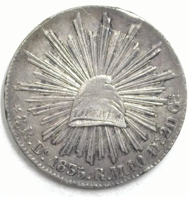 Mexico ~ 1835/4- Do Rm ~ Silver 8 Reales ~ Km 377.4