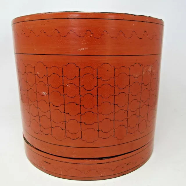 Vintage Lacquer Burma Betel Lunch Box no Trays 10.5" x 9.25"