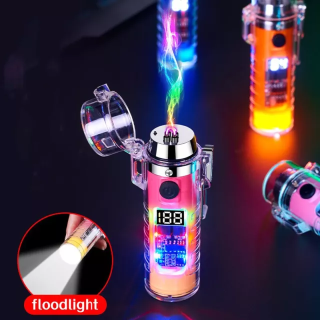 USB Rechargeable Waterproof Electric Lighter Dual Arc Plasma Flameless Windproof