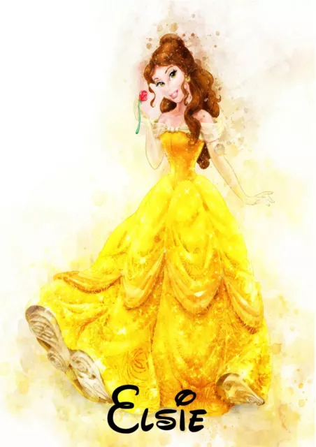 BUY 2 GET 1 FREE Disney Princess Watercolour Print Poster Wall Art A4 2
