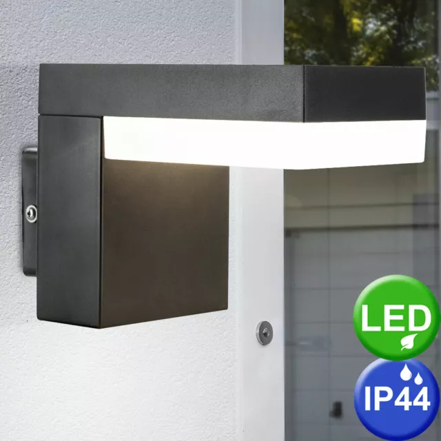 LED Außen Wand Lampe Hof Fassaden Edelstahl Strahler Garten Leuchte anthrazit