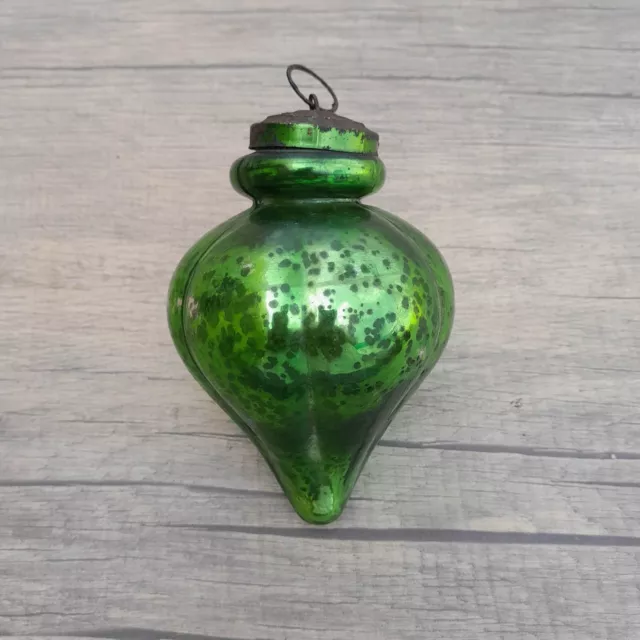 Vintage Green Mercury Guava Shape Glass Kugel Style Christmas Tree Ornament 49 00 Picclick