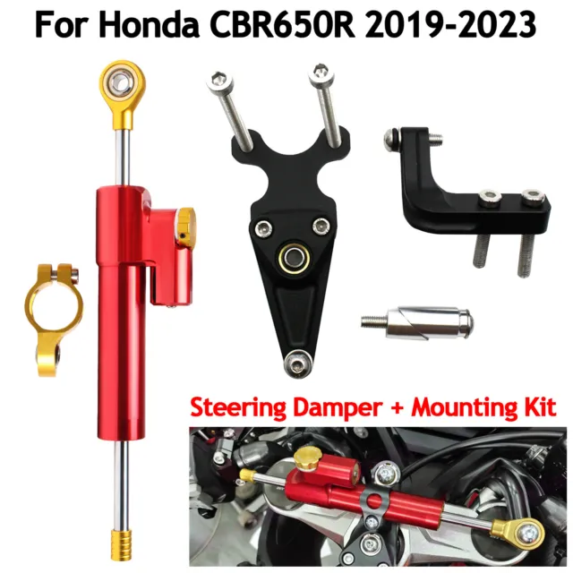 Steering Damper Kit Linear Stabilizer For Honda CBR650R 2019-23 Mounting Bracket