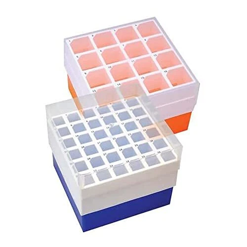 Argos R0050 Orange Polypropylene 16 Place Centrifuge Tube Freezer Storage Box...