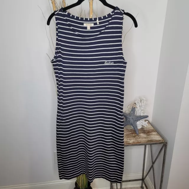 Barbour Dress Womens 6 Sleeveless Striped Knit Pocket