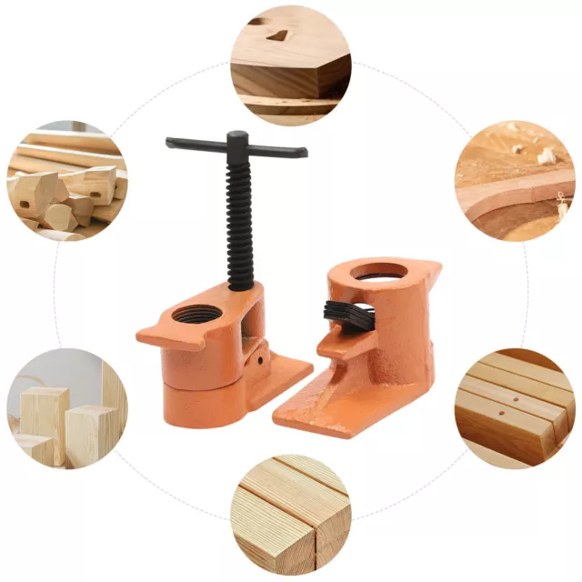 1 Inch Modern Heavy Duty Pipe Clamp Jaws Vise Fixture Set Woodworking Frame Tool