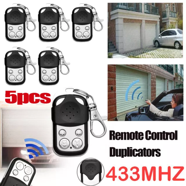 5pcs 433MHz Electric Gate Garage Door Remote Control Duplicator Key Fob Opener