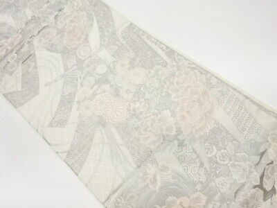 6309457: Japanese Kimono / Vintage Fukuro Obi / Woven Flower Roundel