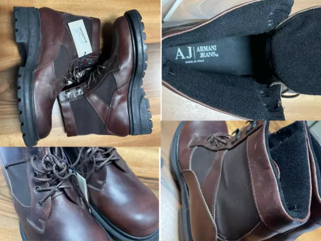 Armani Jeans Vintage Effect Mountain Trekking Winter Boots Stiefel Schuhe New 41