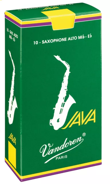 10 Vandoren Java Green Unfiled Alto Sax Reeds 1.5 2 2.5 3 3.5 Free Del (inc box)