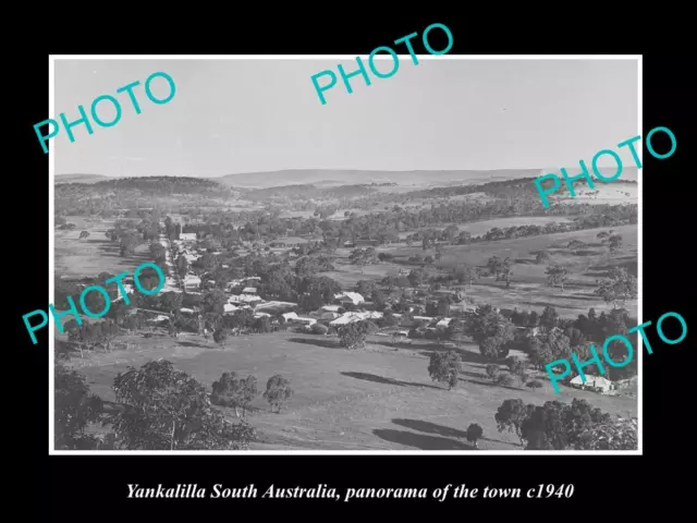 OLD LARGE HISTORIC PHOTO OF YANKALILLA SA PANORAMA VIEW OF THE TOWN c1940