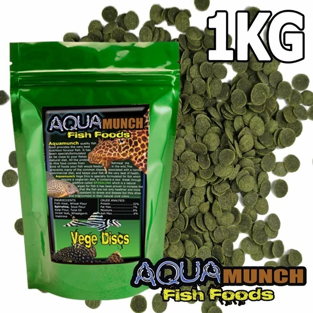 AQUAmunch Vege Disc Algae Wafers Tropical Aquarium Fish Food Spirulina 10mm 1KG