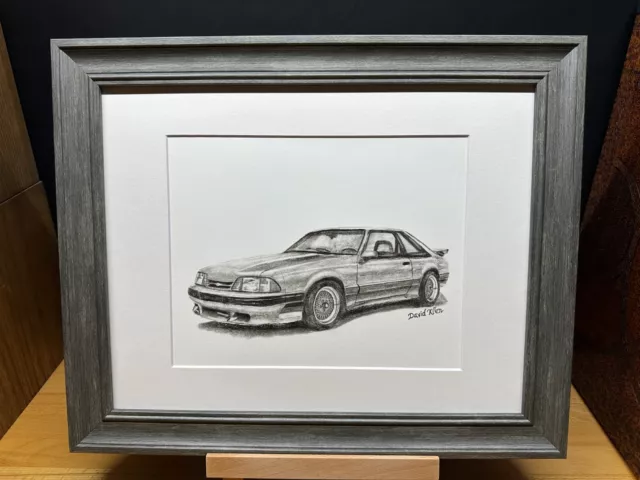 1988 Ford Saleen Mustang Graphite Pencil Art Sketch Drawing Picture Print