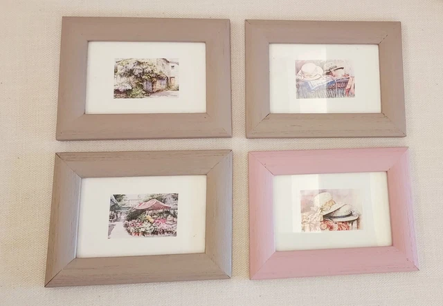 Cornice 2 Foto 10x15 Nascita Bambina in Legno Bianco e Rosa con Elefantino