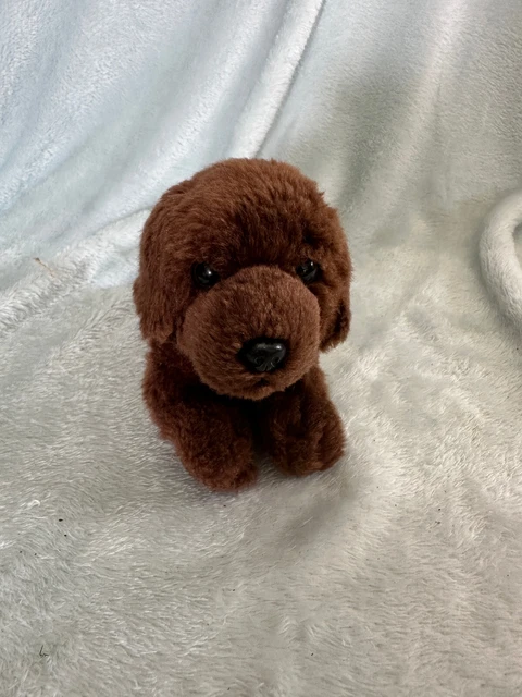 MIYONI BY AURORA small chocolate labrador lab dog puppy soft toy plush ...