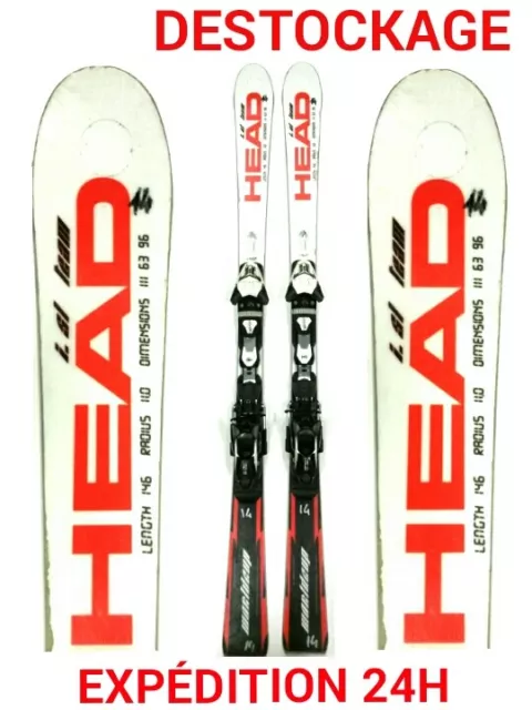 ski occasion adulte HEAD "WORLD CUP" 2IEME CHOIX* taille:146cm+fixations 2