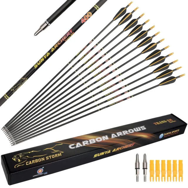 SUNYA Archery Arrows for Compound Bow and Recurve. Straightness Tolerance 0.0...