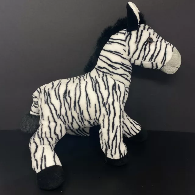 Wildlife Artists Zebra Plush 16" Stuffed Animal Black White Stripes FAST SHIP