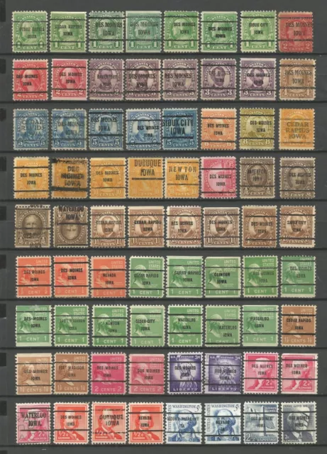 ETATS UNIS : PRECANCELS  :  MINNESOTA  : 72 Timbres différents