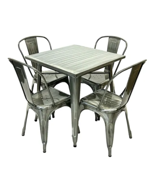 NEW Tolix Furniture Sets, Tolix Tables & Chairs, Silver Tolix Bistro Sets