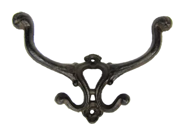 Antique Style Rustic Cast Iron 7" x 5" Hall Tree Coat Hat Hook