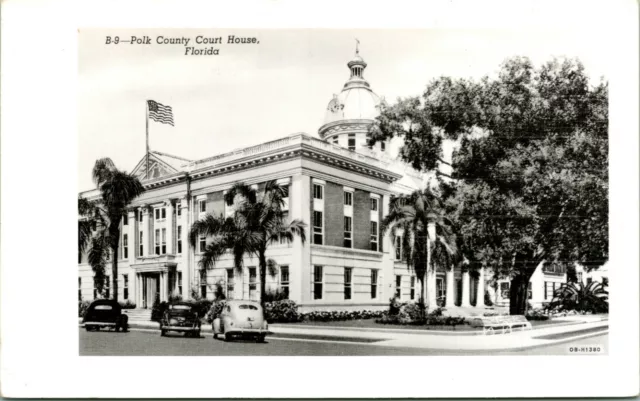 Vtg Postcard 1940s RPPC Bartow Florida FL - Polk County Court House UNP