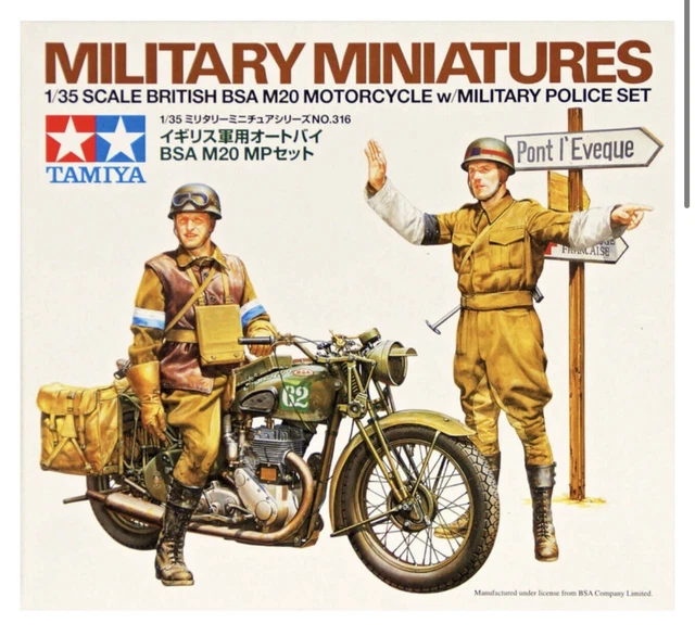 TAMIYA BRITISH BSA M20 Motorbike with Military Police Model Kit