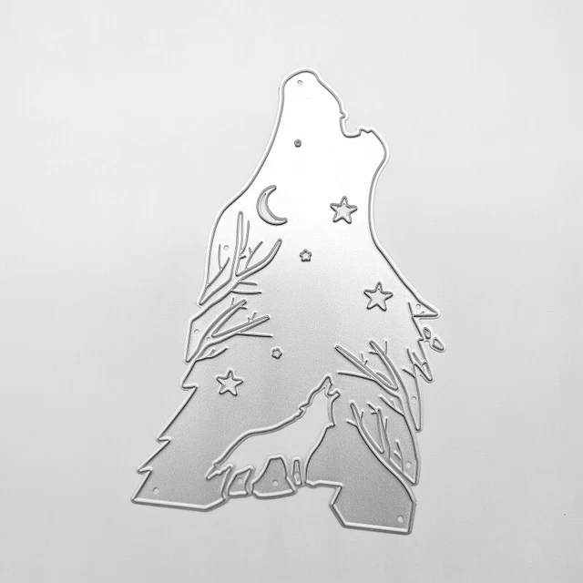 Molde troquelado en relieve Stars Moon Wolf para tarjetas de álbum de recortes hágalo usted mismo
