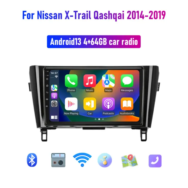 Android 4+64GB Head Unit For Nissan Qashqai 2014-2019 Car Radio Carplay GPS DSP