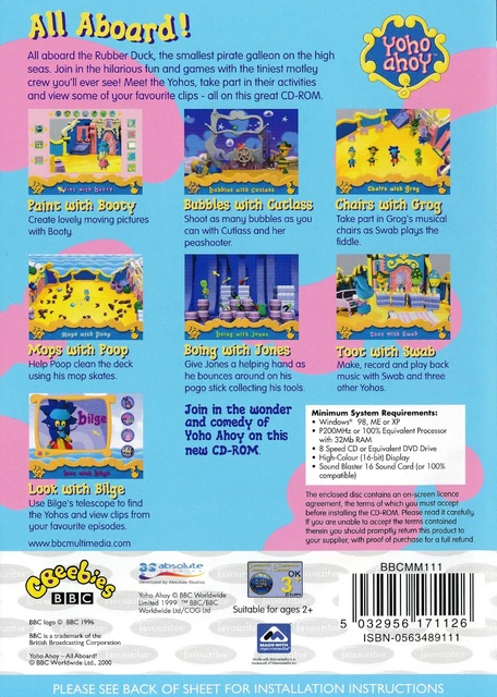 CBEEBIES YOHO AHOY - All Aboard ! BBC - PC CD-ROM (Disc in Sleeve) EUR ...