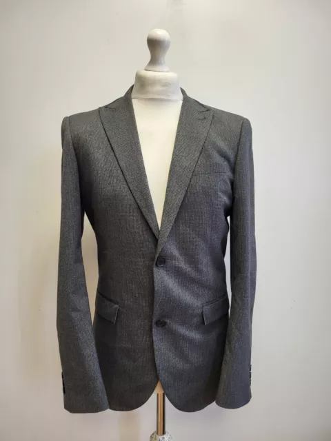 Kk5 Mens Next Grey Tailored Fit 2 Piece Suit Jacket & Trousers Uk M W32 L31 C38