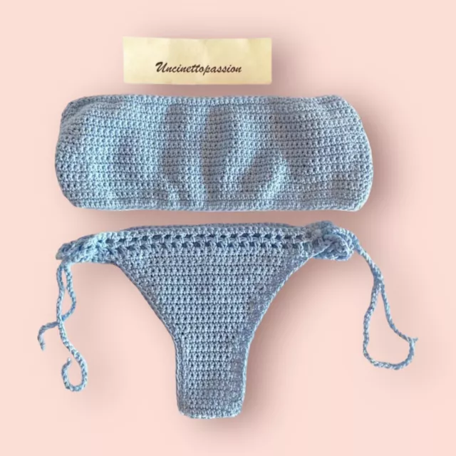 bikini uncinetto crochet costume da bagno donna brasiliana bambina reggiseno 3