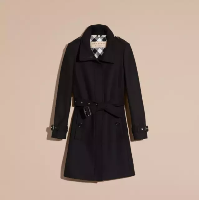 Authenti BNWT BURBERRY Gibbsmoore Cashmere/Wool Trench Coat Womens AU4/US2 Black