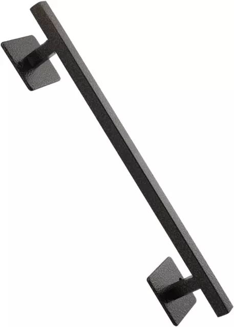 12" Antique Rustic Handmade Barn Door Handle Black Flush Square Base Handle Pull