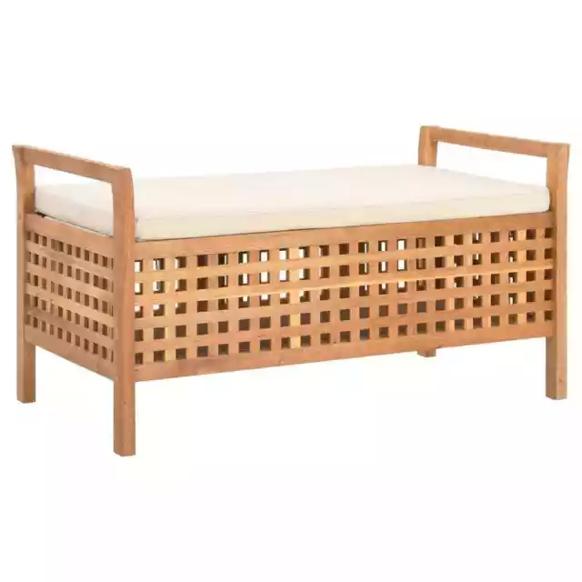 Banc de rangement 93x49x49 cm Bois de noyer massif