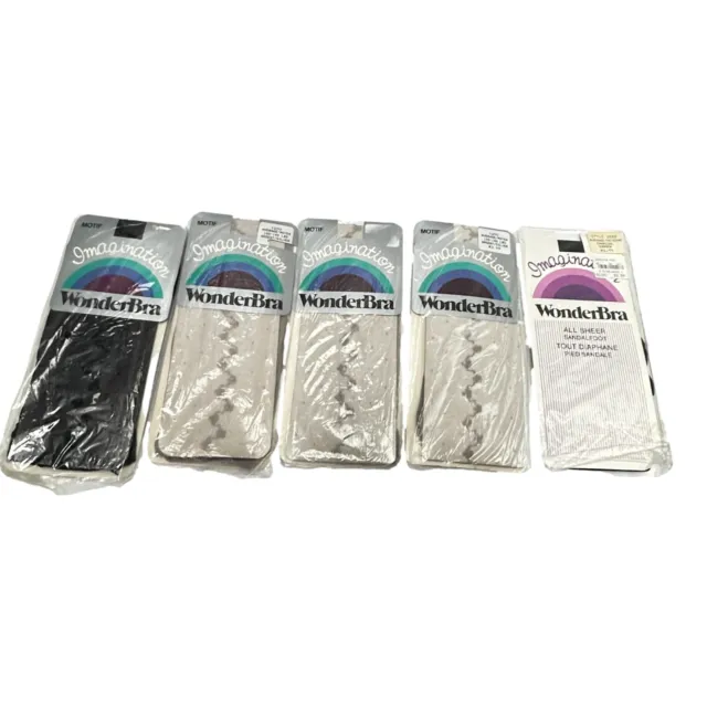 PANTYHOSE WONDERBRA BLACK Size D Classic Silky Control Top Sheer