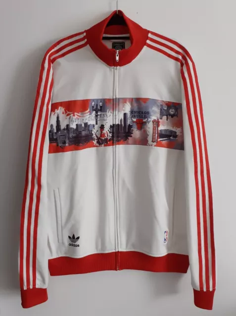 Rare Adidas Chicago Bulls Collection Track Jacket M Retro Vintage Jordan Rodman