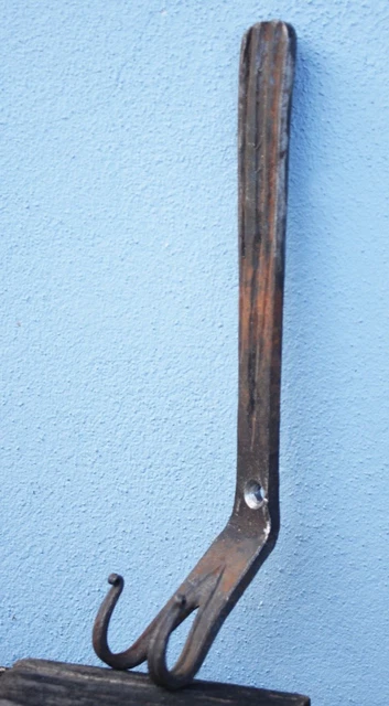 Antique Black Smith Made Wrought Iron  Hanger or Hook