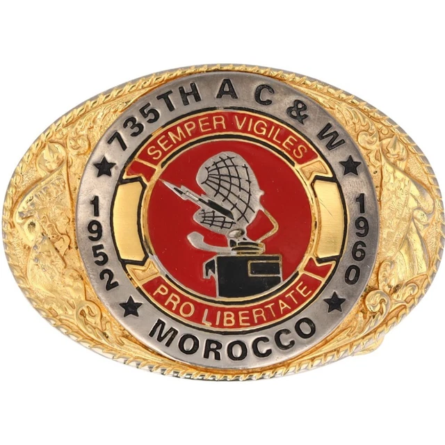 Marocco USAF 735th Acw Aria Controllo Ali Ac&w Vietnam War 90s Vintage Cintura