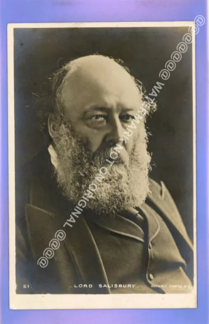 ANFANG 1902c LORD SALISBURY PREMIERMINISTER MP POLITIKER RP ECHTES FOTO POSTKARTE