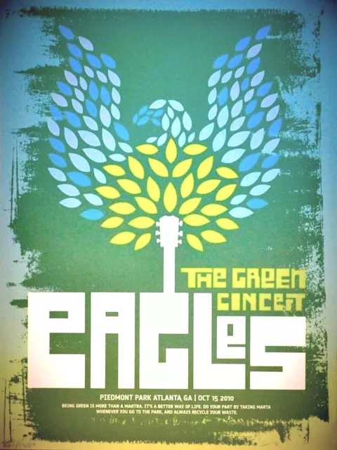 EAGLES 2010 PIEDMONT PARK / THE GARDEN CONCERT 1st PRINTING POSTER / GLENN FREY