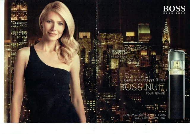 Publicité Advertising 1220 2013 parfum femme Hugo Boss Gwyneth Paltrow  Nuit 2p