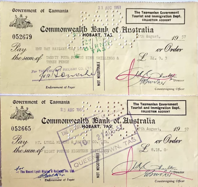 1957 Commonwealth Bank of Australia Cheque (D)