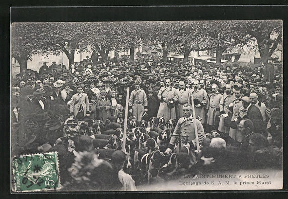 CPA Presles, La Saint-Hubert, Equipage de S. A. M. le prince Murat 1907