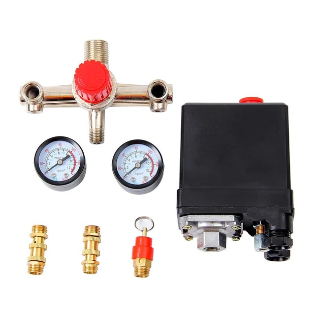 Zerone Valve de pression avec manomètre Régulateur de pression d'air
