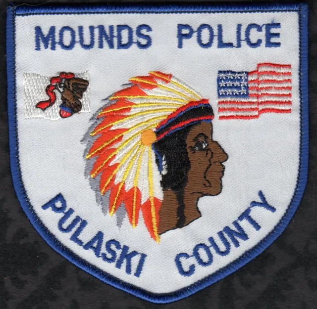 Mounds Illinois Police Patch Pulaski County  Indian Chief Design