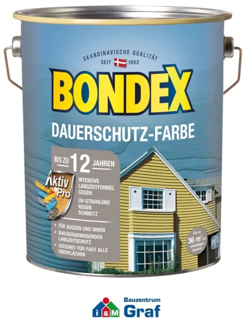 Bondex Dauerschutz-Farbe Peinture Bois Blanc Neige, 4,0 Litre /#873231