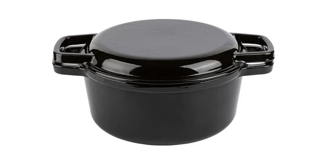 ERNESTO® Gusseisen-Kombitopf Schmortopf Topf Ø 22 cm schwarz *besch.VP